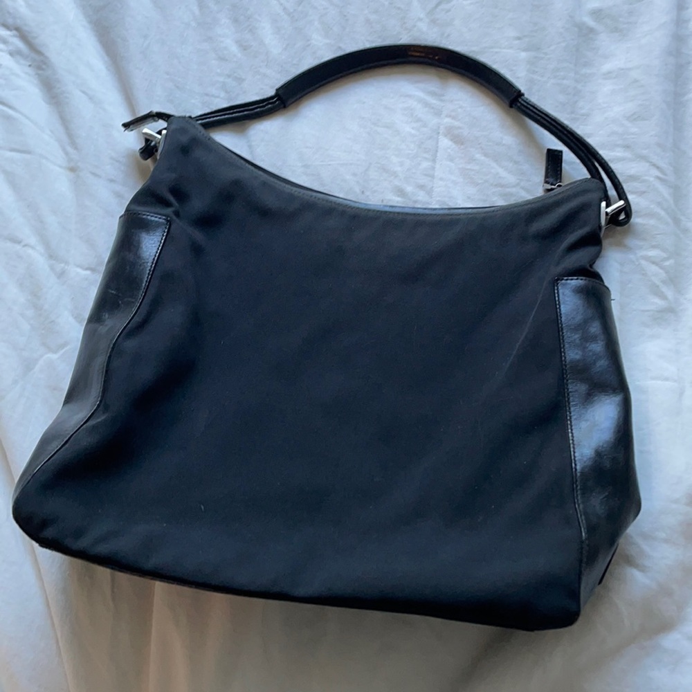 Vintage Gucci Black Leather Nylon Purse Shoulder Bag